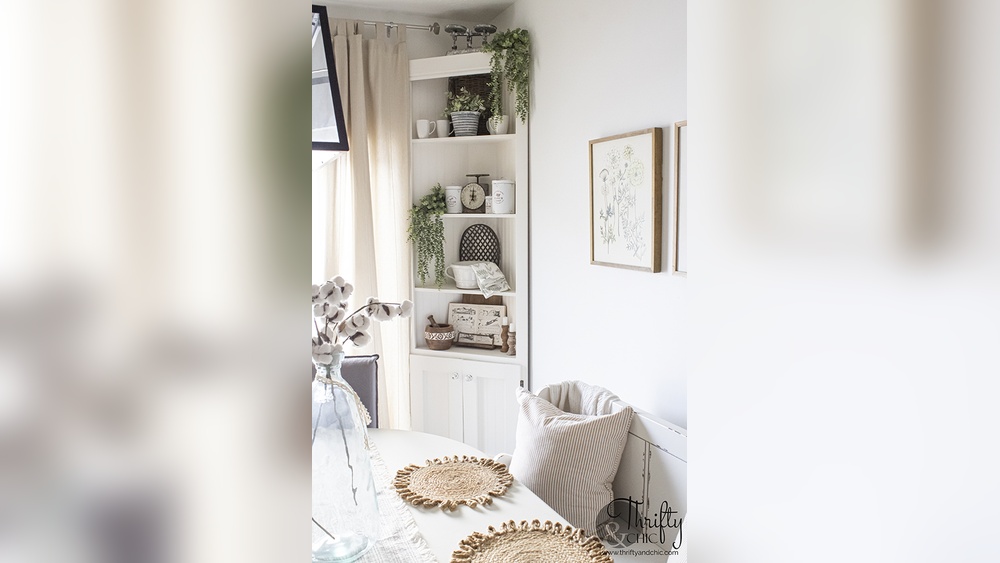 How to Decorate a Built in Corner Cabinet Dining Room