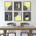 How to Decorate a Dining Grey And Yellow Dish Set
