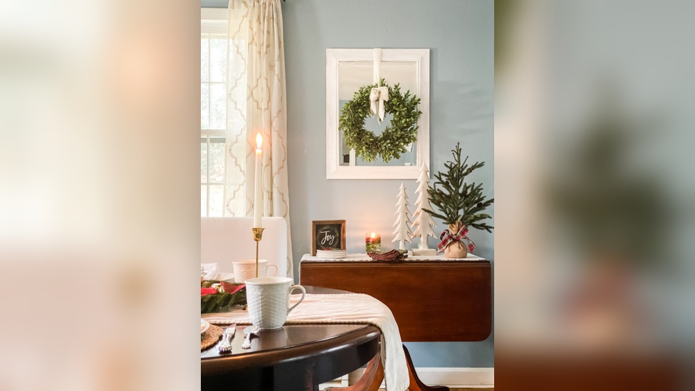 How to Decorate a Dining Room Side Table for Christmas