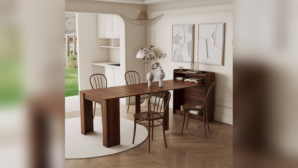 How to Decorate a Long Shelf Over Dining Room Table