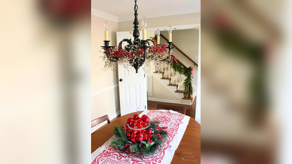 How to Decorate Dining Room Chandelier for Christmas