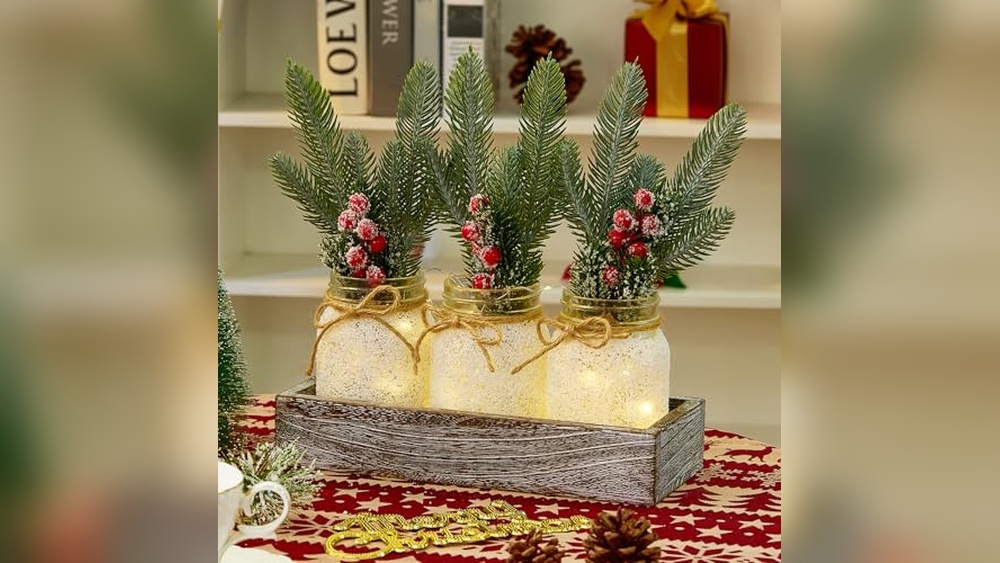 Kitchen Island Christmas Centerpiece