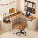 L Shaped Home Office Desk With Drawers