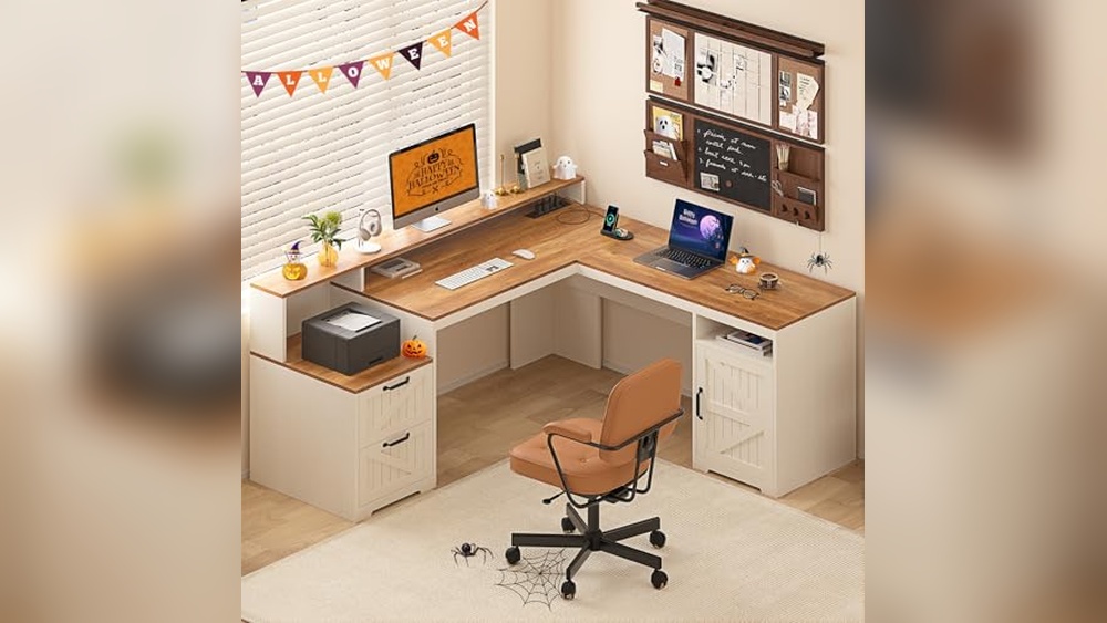 L Shaped Home Office Desk With Drawers