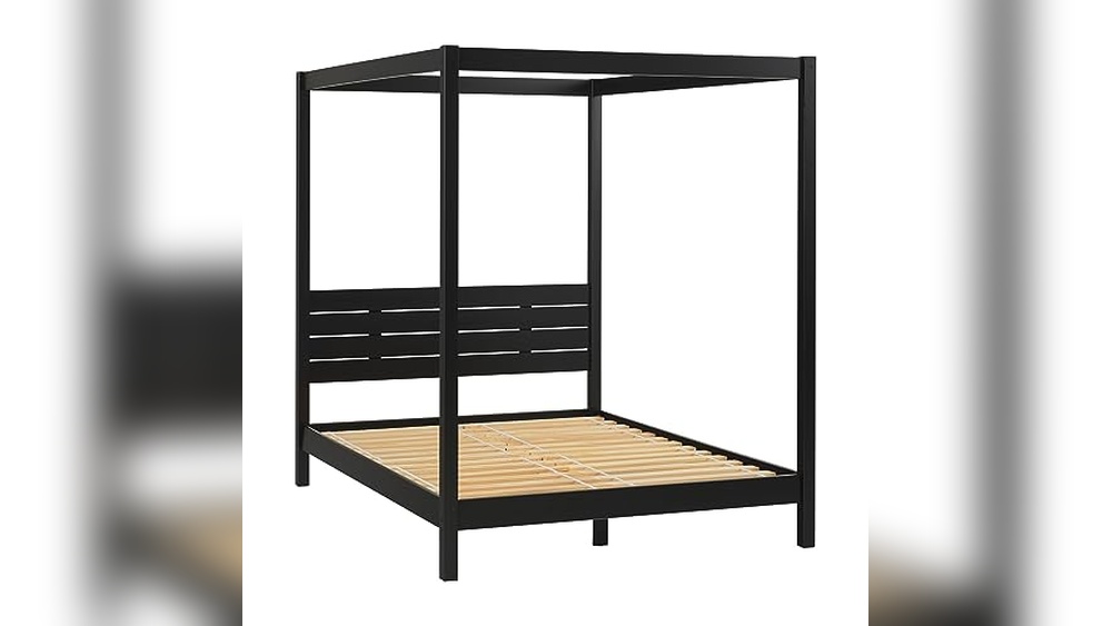 Black Wood Canopy Bed
