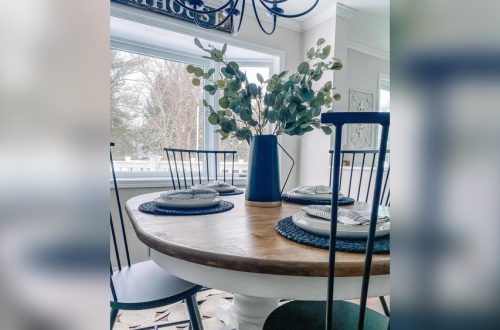 Blue Kitchen Table Centerpiece