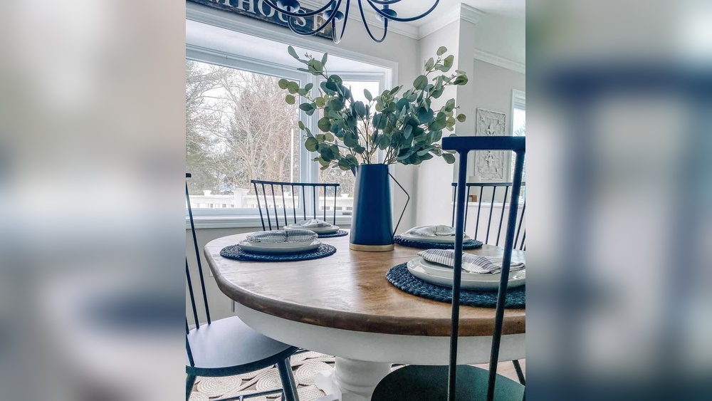 Blue Kitchen Table Centerpiece
