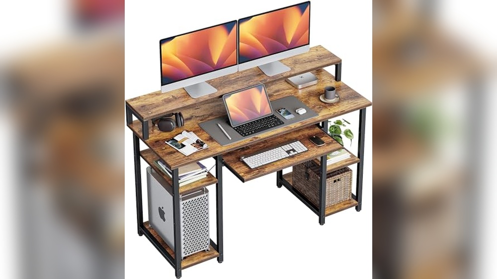 Dual Monitor Home Office Desk
