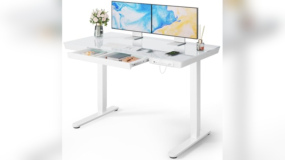 Glass Top Home Office Desk