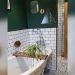 How to Decorate a Green White Bathroom