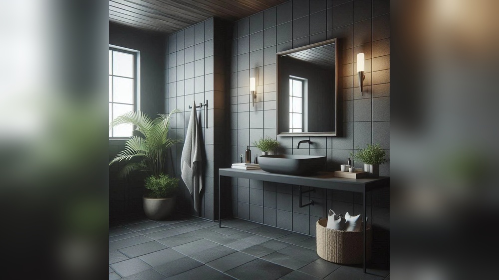 How to Decorate a Grey Bathroom With Brown Floors