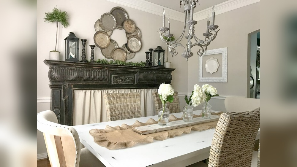 How to Decorate Large Silver Tray Farmhouse Dining Room