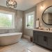 How to Decorate With Colors Grey And Beige in Bathroom