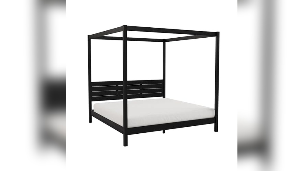 King Canopy Bed Black