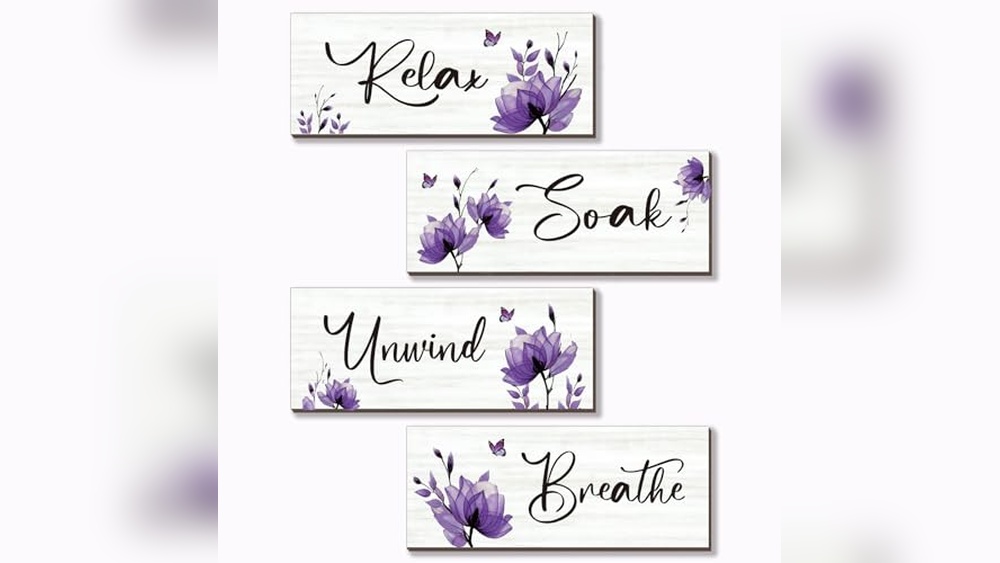 Purple Wall Decor for Bathroom