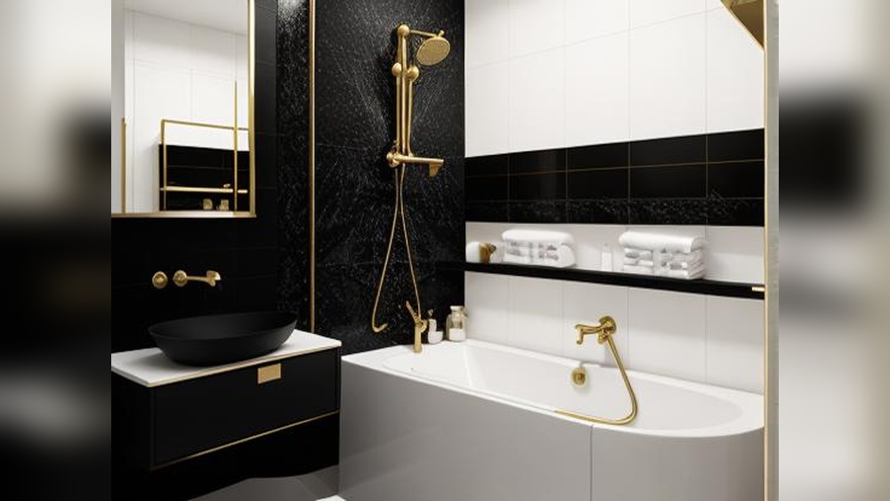 White And Gold Bathroom Decor